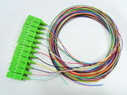 کابل تک فیبر نوری فیبر نوری 0.9mm Buffer Tight SC APC 12 Colors